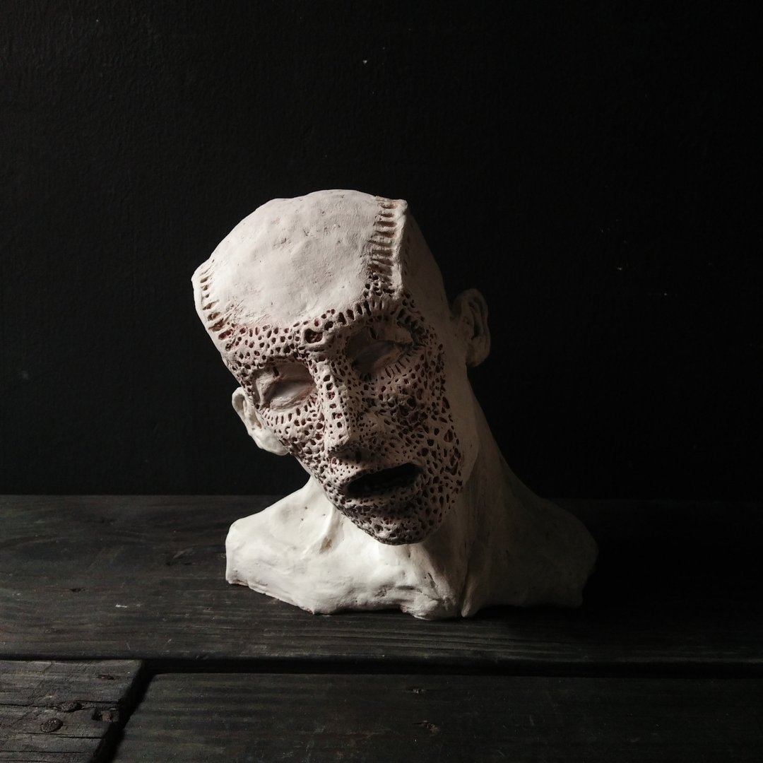 纯白的悲鸣(高19cm 艺术品 雕塑 雕像) - 玩偶/公仔 - 陶 白色