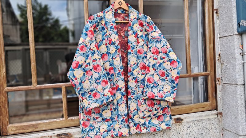 AMIN'S SHINY WORLD 缤纷郁金香提花 KIMONO - 男装外套 - 棉．麻 多色