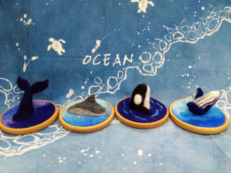 台中 鲸跃羊毛毡杯盖 (一人成团) - 编织/羊毛毡/布艺 - 羊毛 