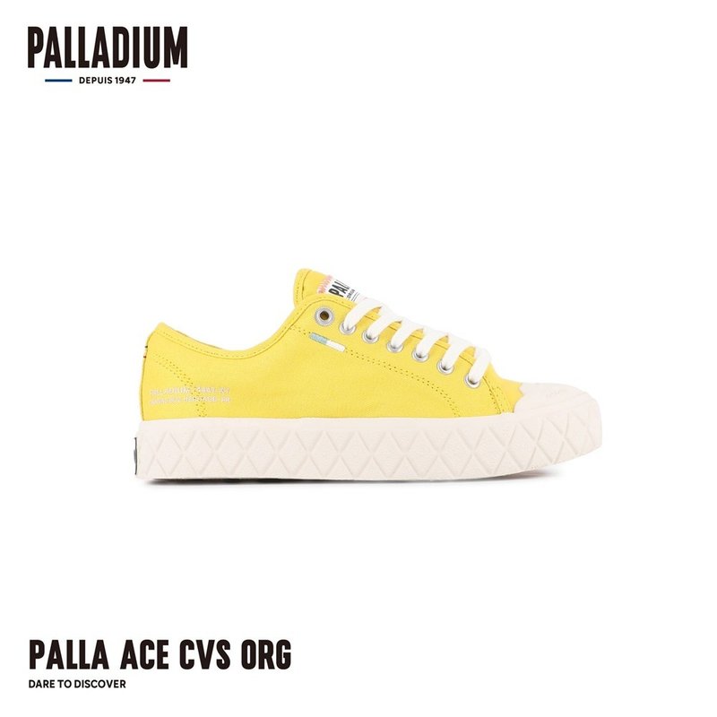 PALLADIUM ACE CVS ORG 钻石菱纹松饼鞋 黄 74447-741 - 男款休闲鞋 - 其他材质 多色