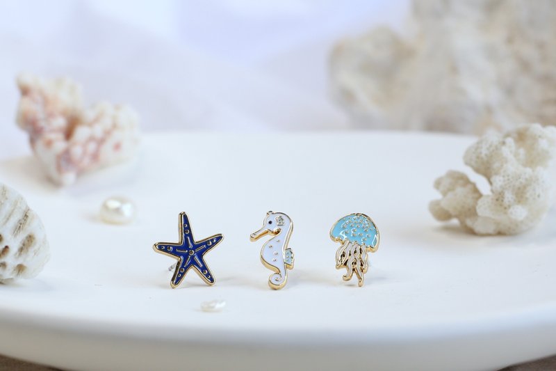 海星 水母 海马 海洋生物 手链 手工饰品 生日礼物 纸盒包装 - 手链/手环 - 珐琅 多色