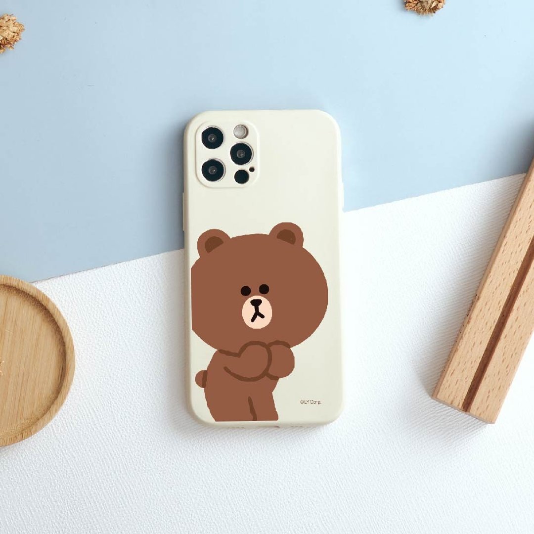 LINE FRIENDS经典-诚恳熊大全包iPhone手机壳 - 手机壳/手机套 - 硅胶 多色
