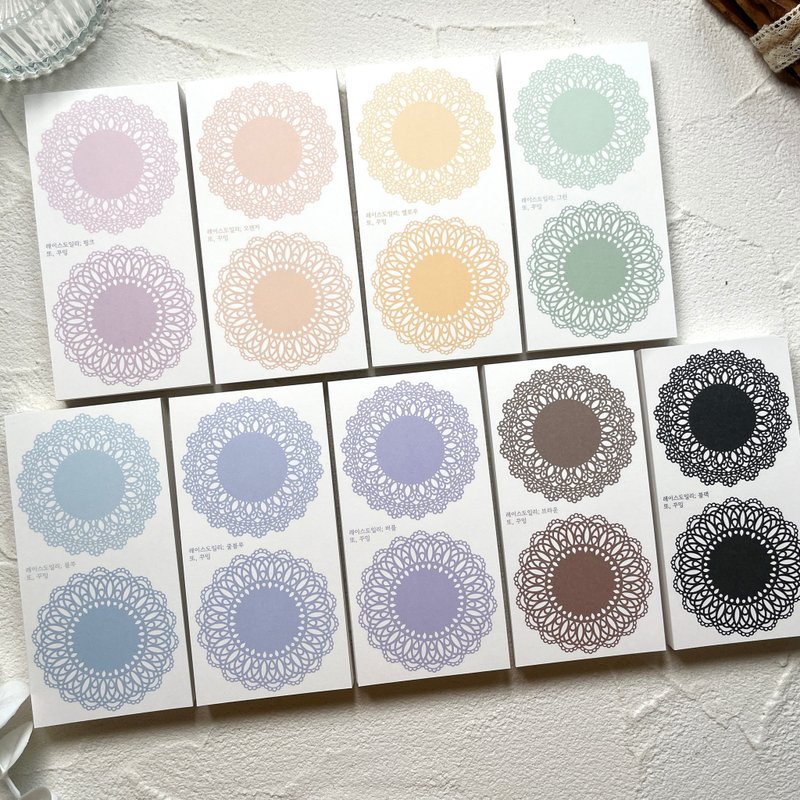 可爱蕾丝便条纸 - 贴纸 - 其他材质 多色