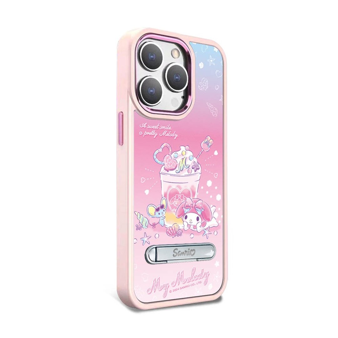 三丽鸥iPhone15 14系列军规防摔铝合金立架手机壳-夏日美乐蒂 - 手机壳/手机套 - 其他材质 多色