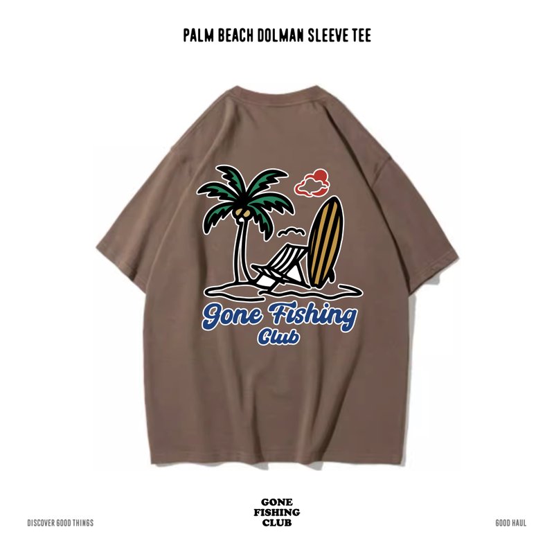 PALM BEACH 棕榈滩 中性短袖T恤 8色男女同款 - 男装上衣/T 恤 - 棉．麻 咖啡色
