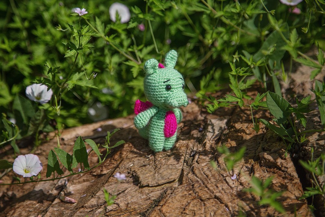 Baby dragon, Fire dragon, Crochet dragon, Crochet dragon Stuffed toy, dragon toy - 玩具/玩偶 - 羊毛 