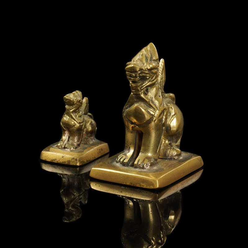 缅甸观光小物-铜合金-狮子砝码2只 - 其他 - 其他材质 