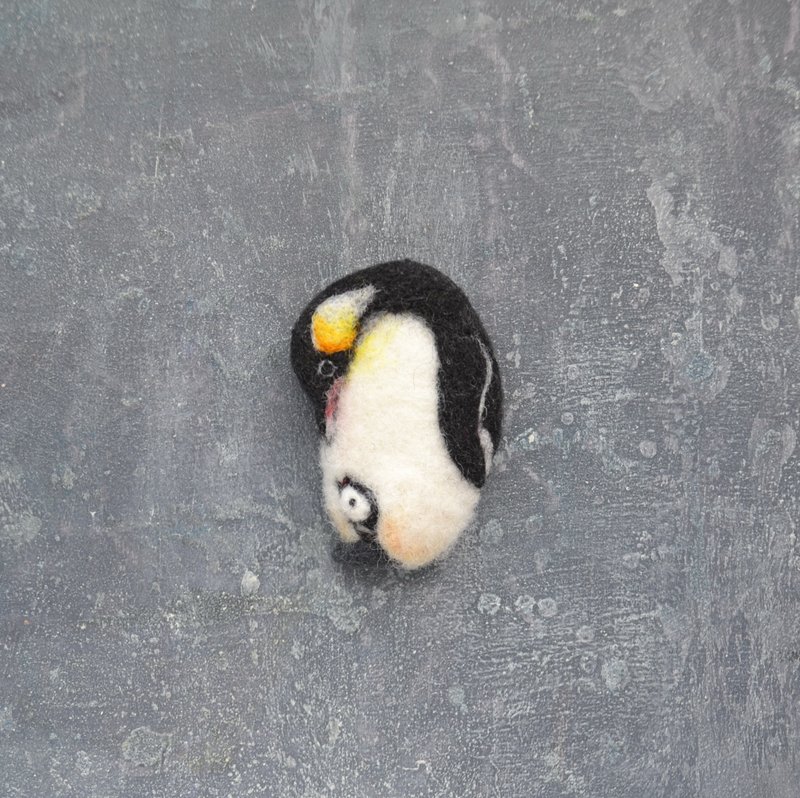 帝企鹅女用小鸡胸针针毡针可爱妈妈礼物 - 胸针 - 羊毛 白色