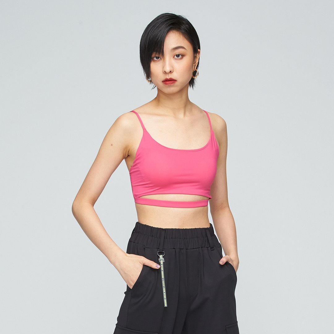 不可退换 /凉感镂空造型Bra背心(女)-电光紫 - 女装背心 - 尼龙 紫色
