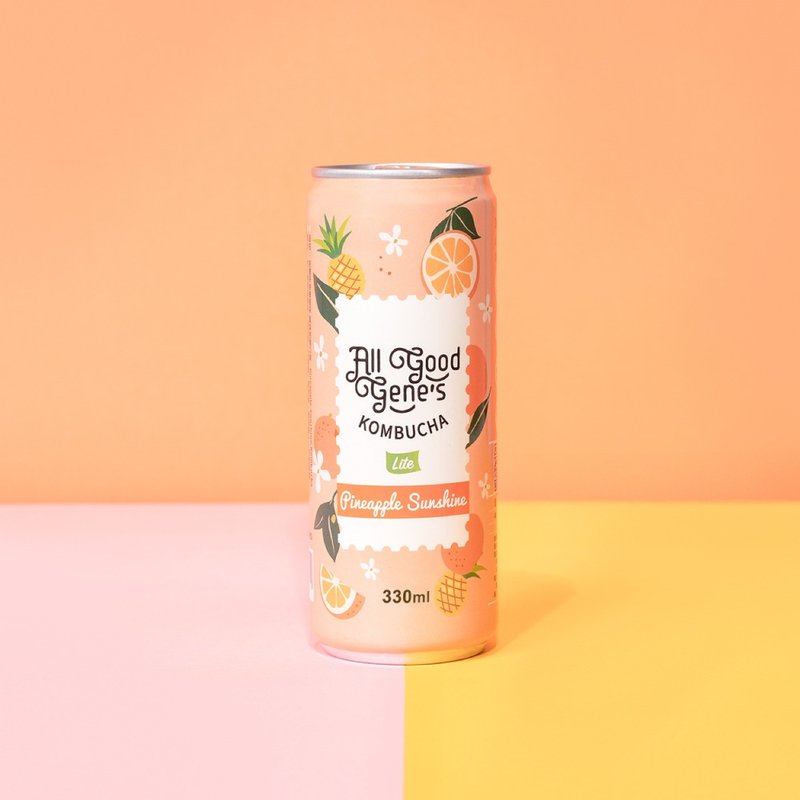 凤梨柑橘康普茶 330ml/罐装14瓶 - 茶 - 新鲜食材 橘色