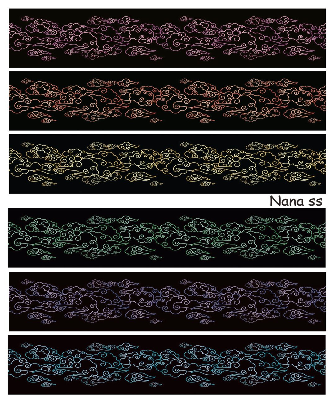宫廷云朵贴纸 (nanass) - 贴纸 - 纸 黑色