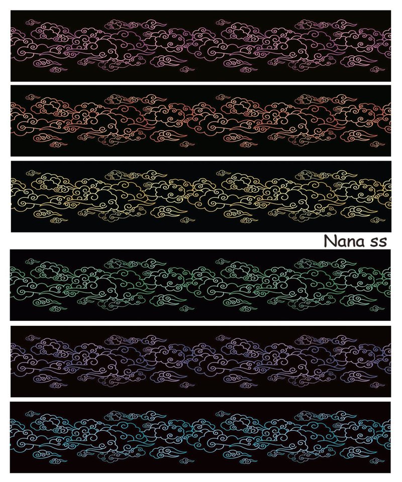 宫廷云朵贴纸 (nanass) - 贴纸 - 纸 黑色