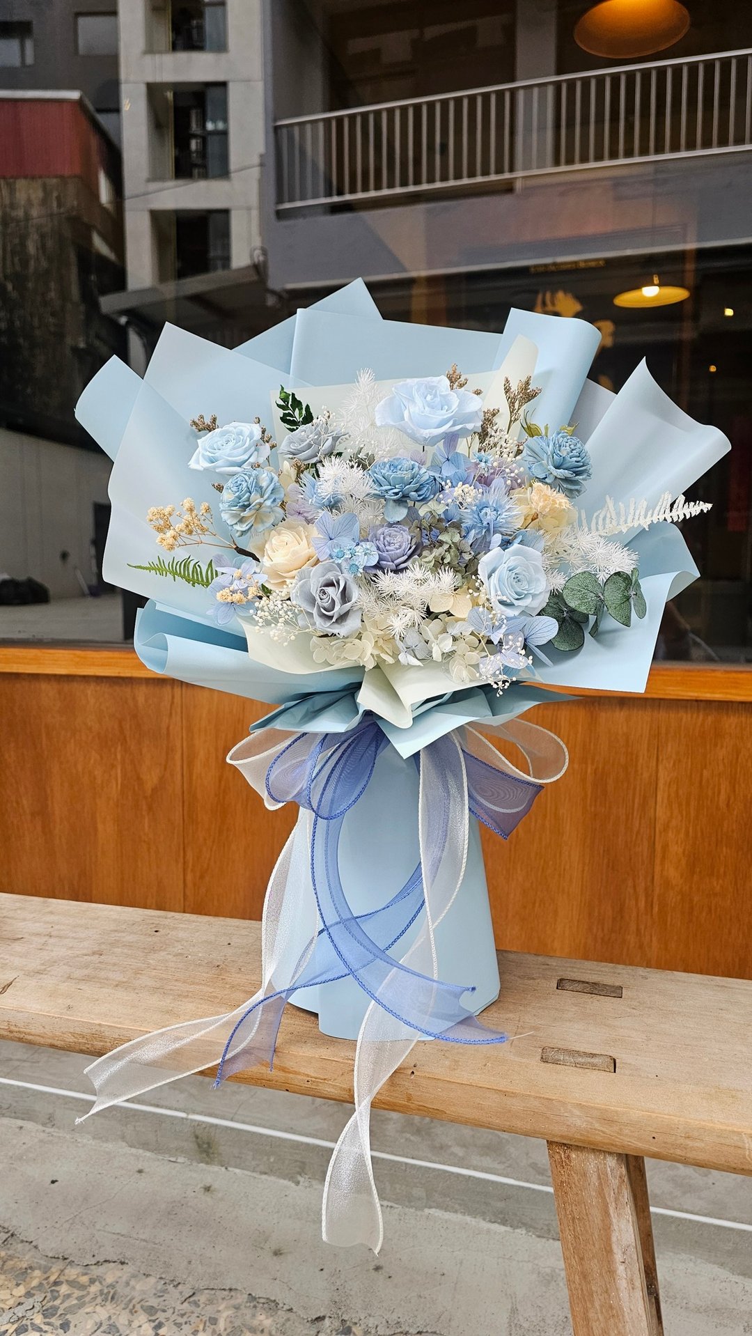天空蓝 莫兰迪色 永生花束 扩香 毕业 谢师 干燥花 生日 荣升 - 干燥花/捧花 - 植物．花 