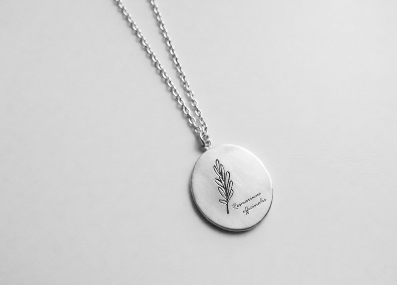 植物图鉴-迷迭香 - 项链 - 纯银 银色