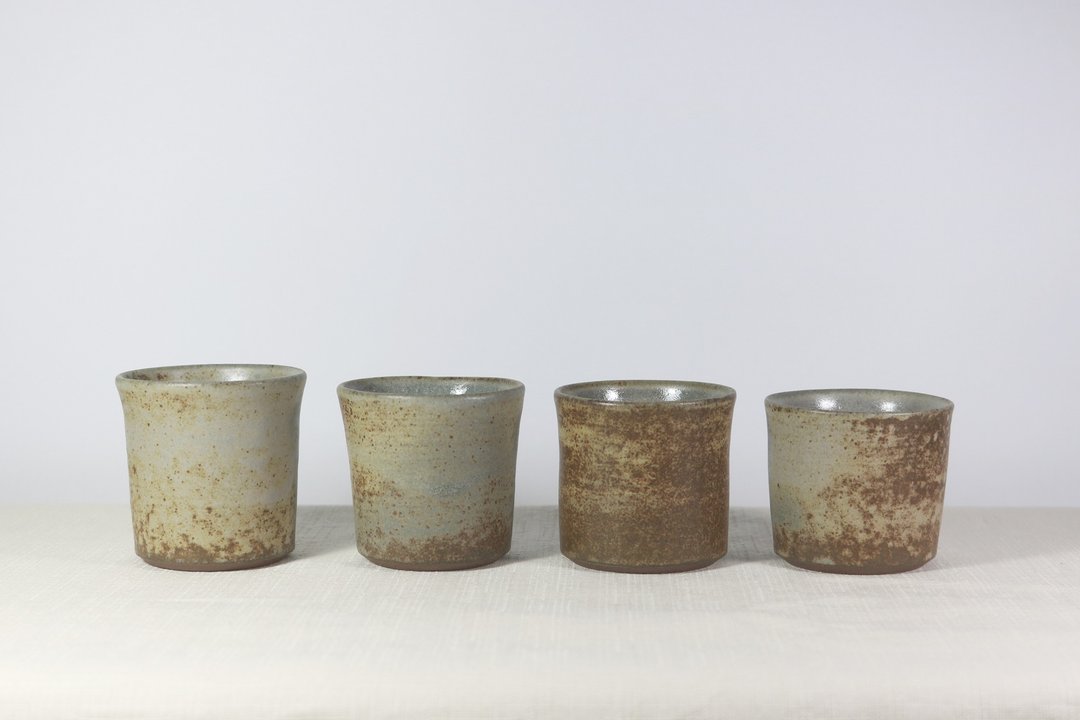 灰绿枇灰小茶杯 - 茶具/茶杯 - 陶 