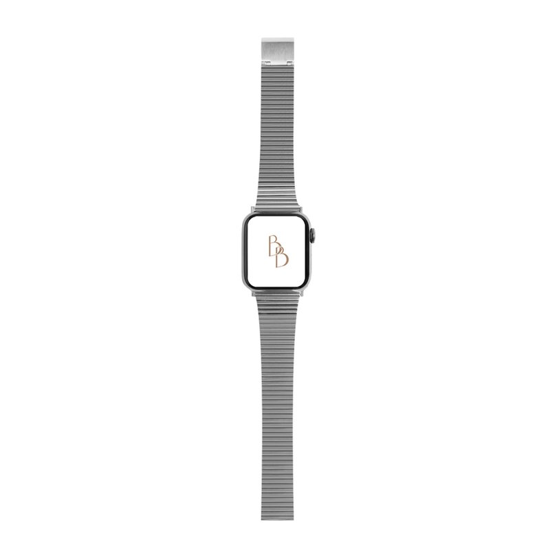 Apple Watch 简约风不锈钢 银色 不锈钢 S8/7/6/5/4/3/2/1/SE - 表带 - 其他金属 银色