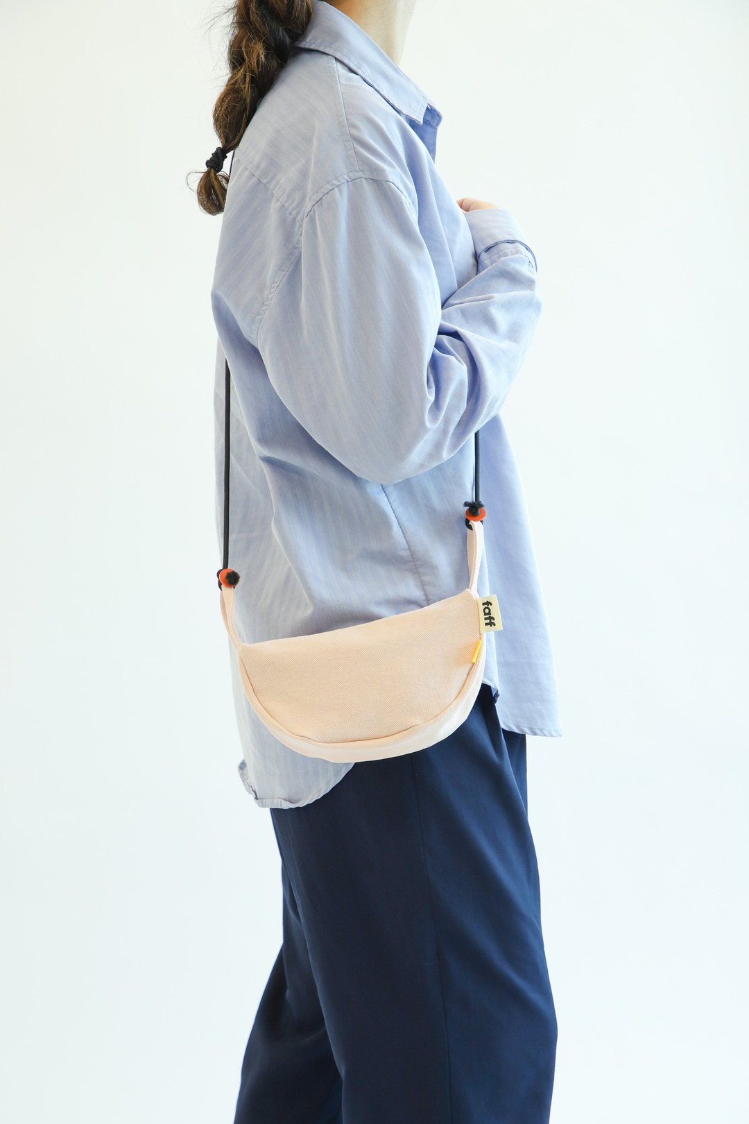 Pouch bag 蜜桃粉 - 侧背包/斜挎包 - 棉 粉红色
