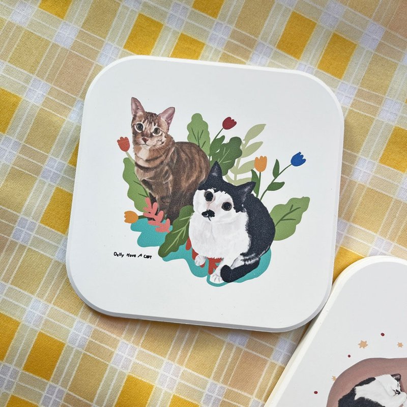 杯垫 | 黛瓅有只猫定制化杯垫定制化礼物 - 杯垫 - 其他材质 