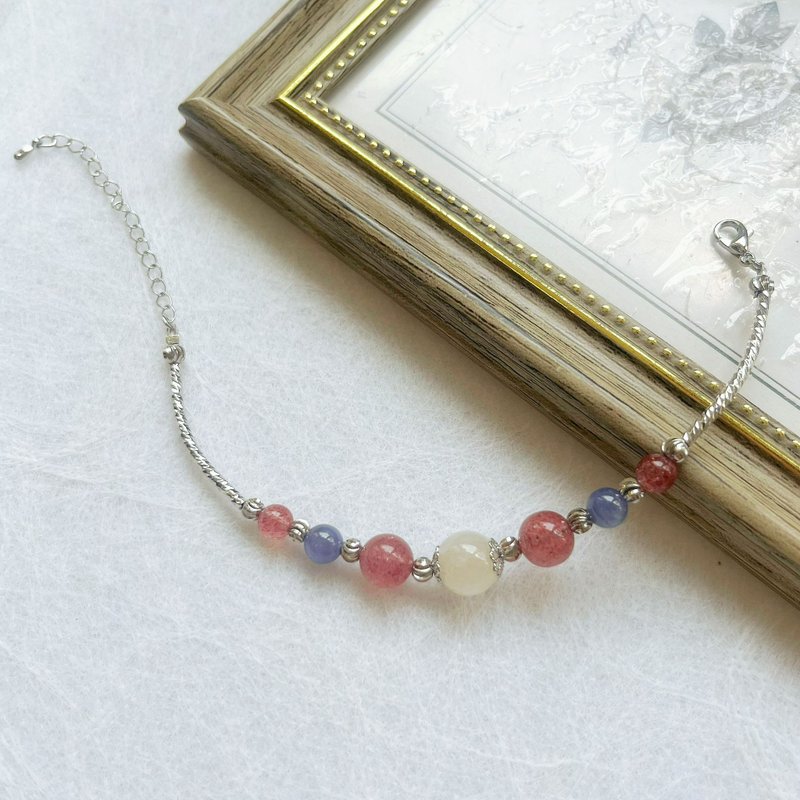 爱神 x 智慧 坦桑石 草莓晶 月亮石 水晶手链  生日礼物 姊妹 - 手链/手环 - 水晶 蓝色