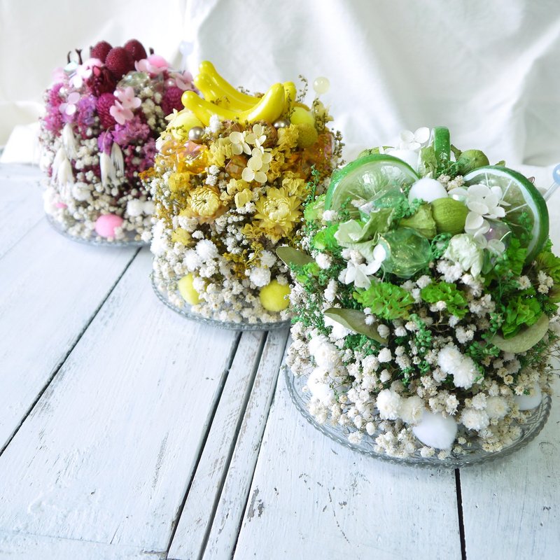 夏日冰品系列.酷夏生日蛋糕.干燥花生日礼物. - 干燥花/捧花 - 植物．花 多色