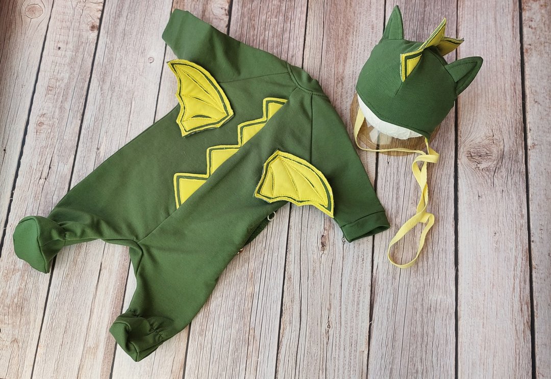 龙新生儿连身新生儿恐龙服装恐龙龙，新年服装 - 婴儿饰品 - 其他材质 绿色