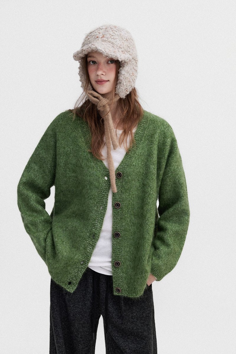 绒绒拉毛感 / 无缝一体针织开衫/ 100%绵羊毛 - 女装针织衫/毛衣 - 其他材质 多色