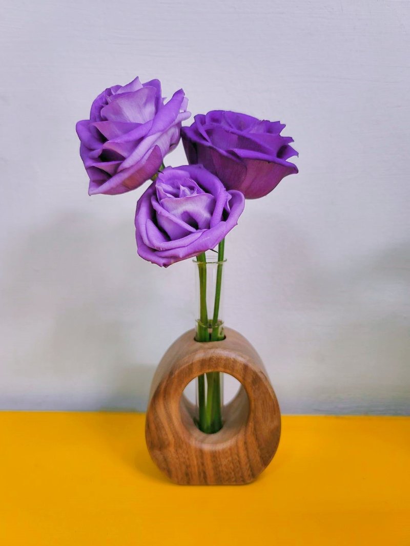 原木花瓶 试管花器 花插 小花瓶 植栽座 - 花瓶/陶器 - 木头 