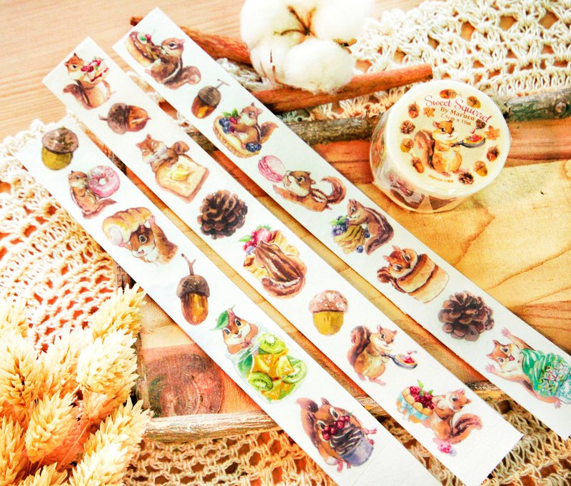 贪吃小松鼠 2.5cm纸胶带  特殊油墨 - 纸胶带 - 纸 多色