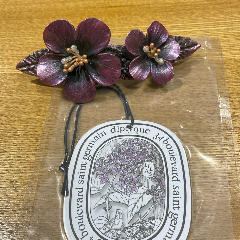 【高雅的爱】日本黏土紫金樱 手工发夹 - 发饰 - 粘土 粉红色