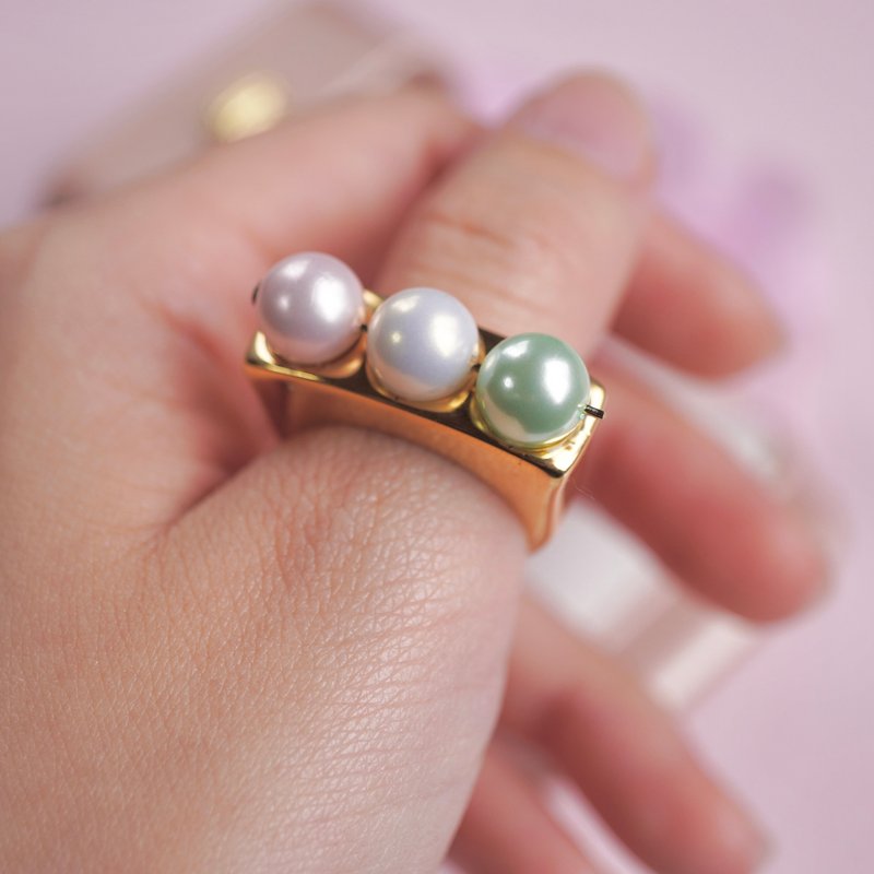 三色团子戒指 - 项链 - 其他金属 多色