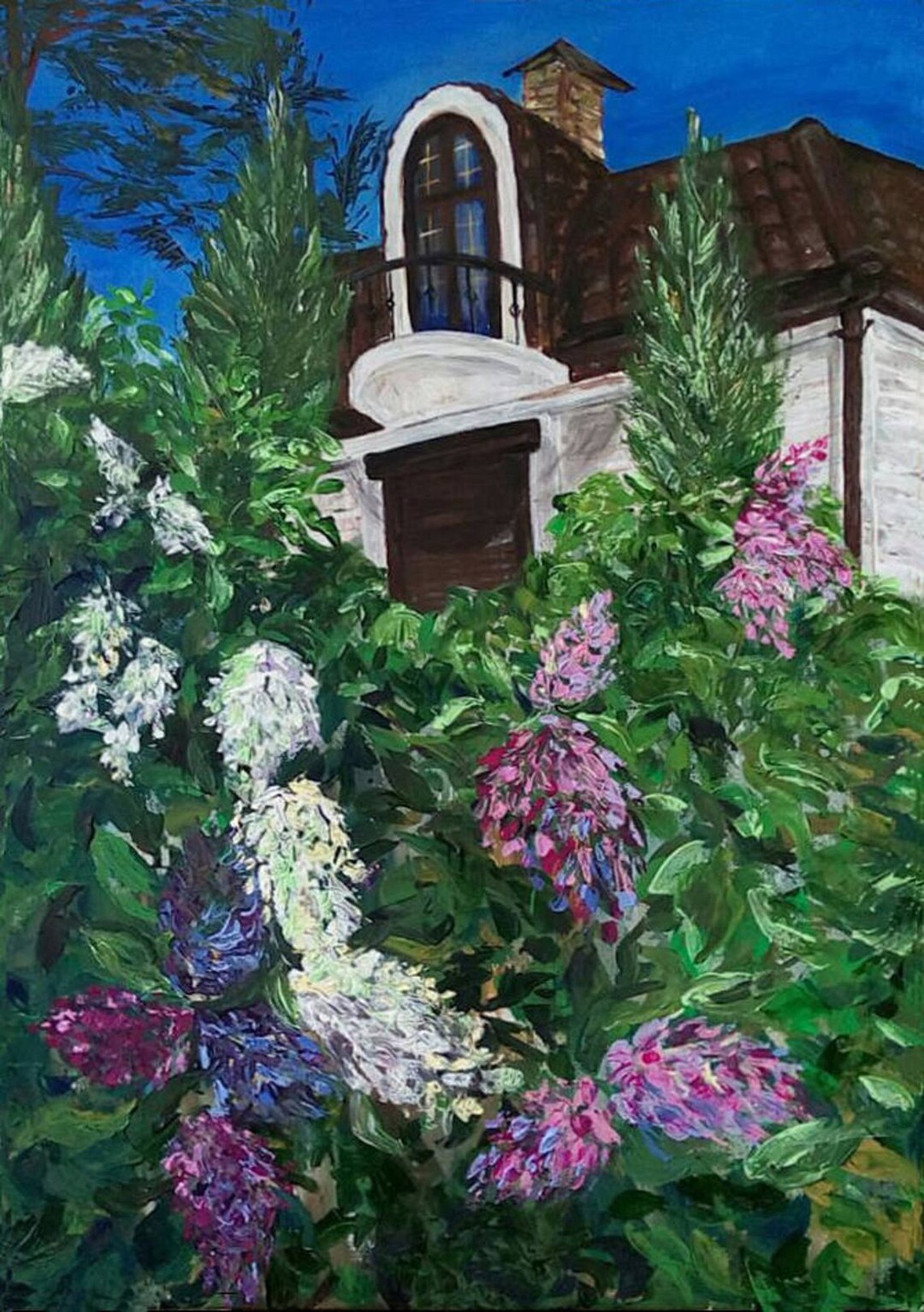 丁香盛开 原画 春天 自然 风景 生机勃勃 花卉 景观 - 墙贴/壁贴 - 其他材质 蓝色