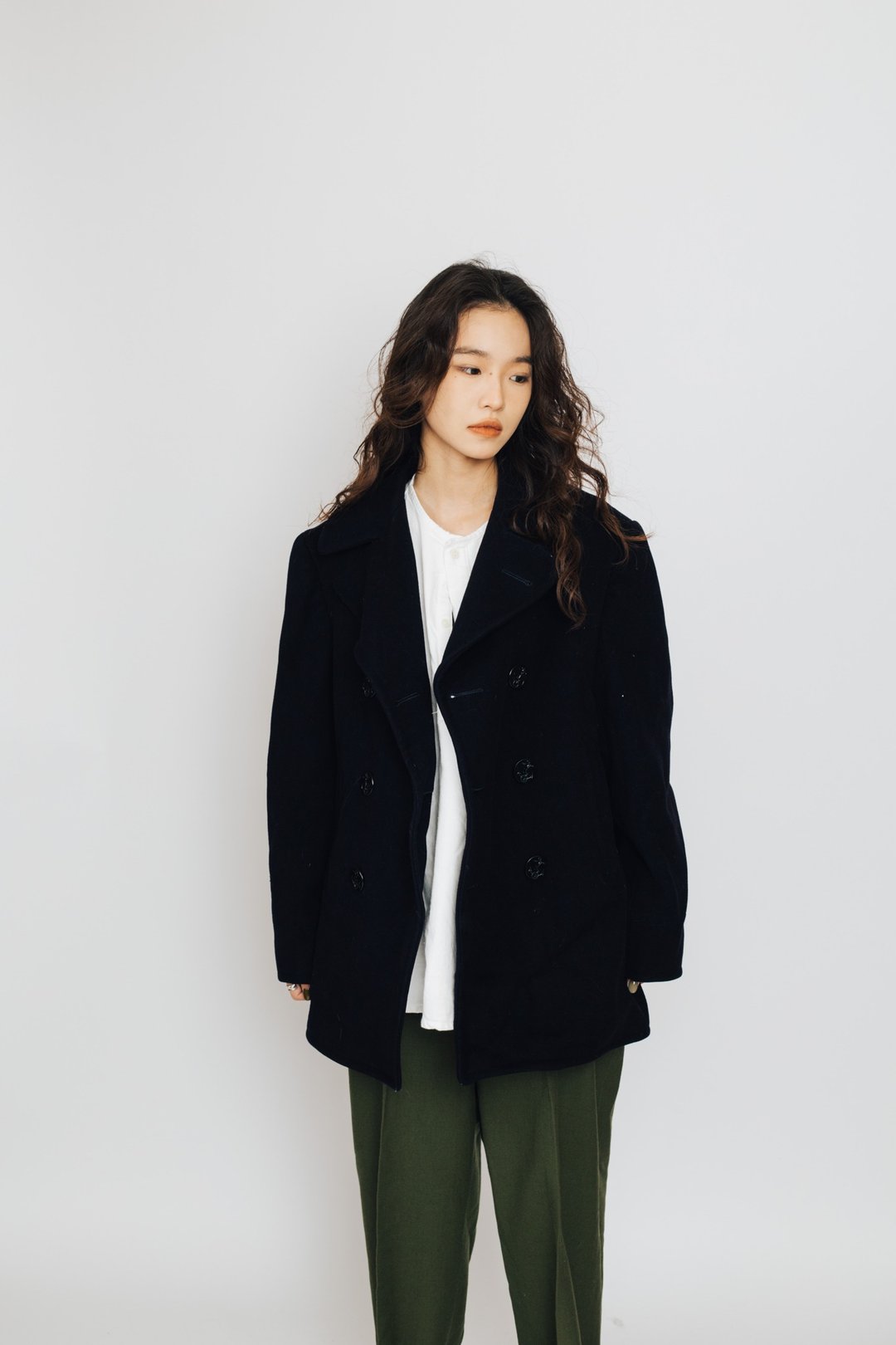 50's US Navy Military Issue Kersey Wool Pea Coat【初恋贩卖所 - 男装外套 - 羊毛 