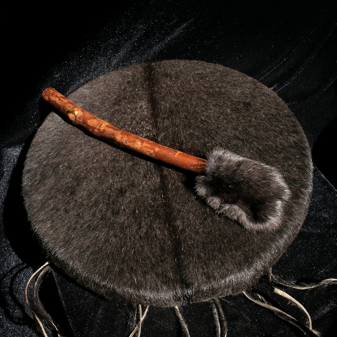 UltreyaDrums black goatskin Shamanic drum Native Ceremonial - 吉他/乐器 - 真皮 