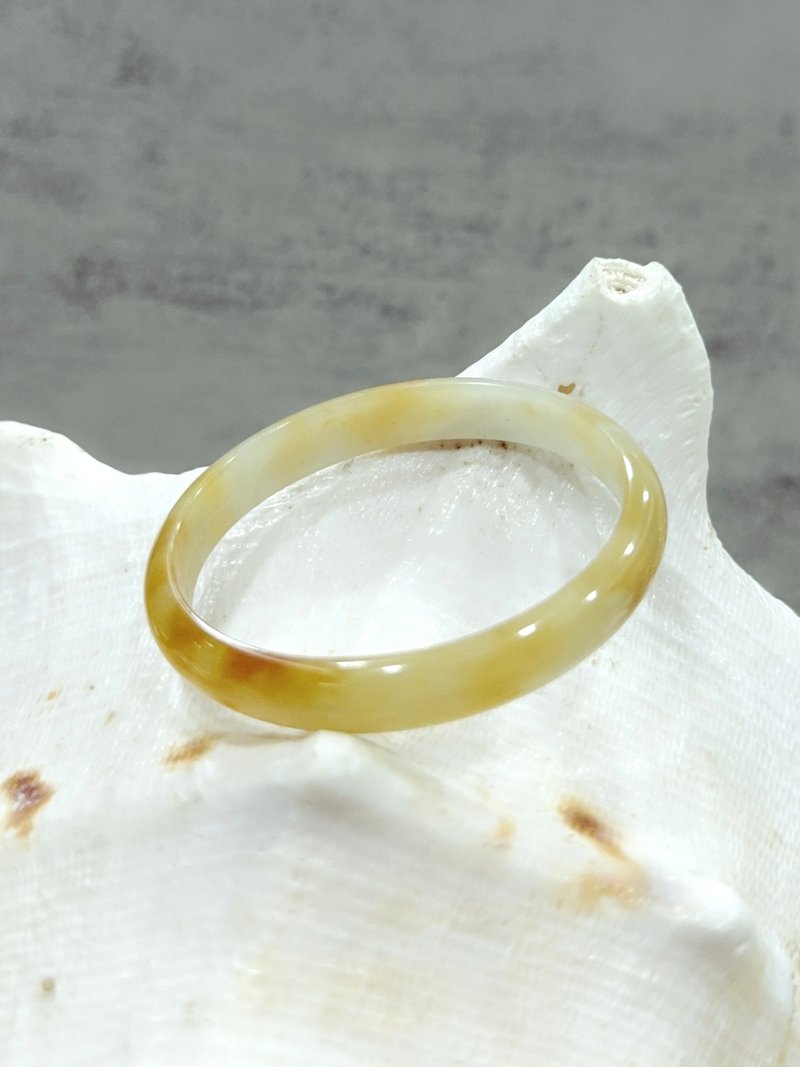 天然冰种翡翠手镯 冰种蜜糖黄翡翠 贵妃镯 A货缅甸玉 椭圆 付证 - 手链/手环 - 玉石 