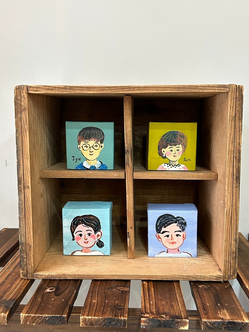 压克力彩似颜绘 8*8*5cm 小画布 - 订制画像 - 其他材质 