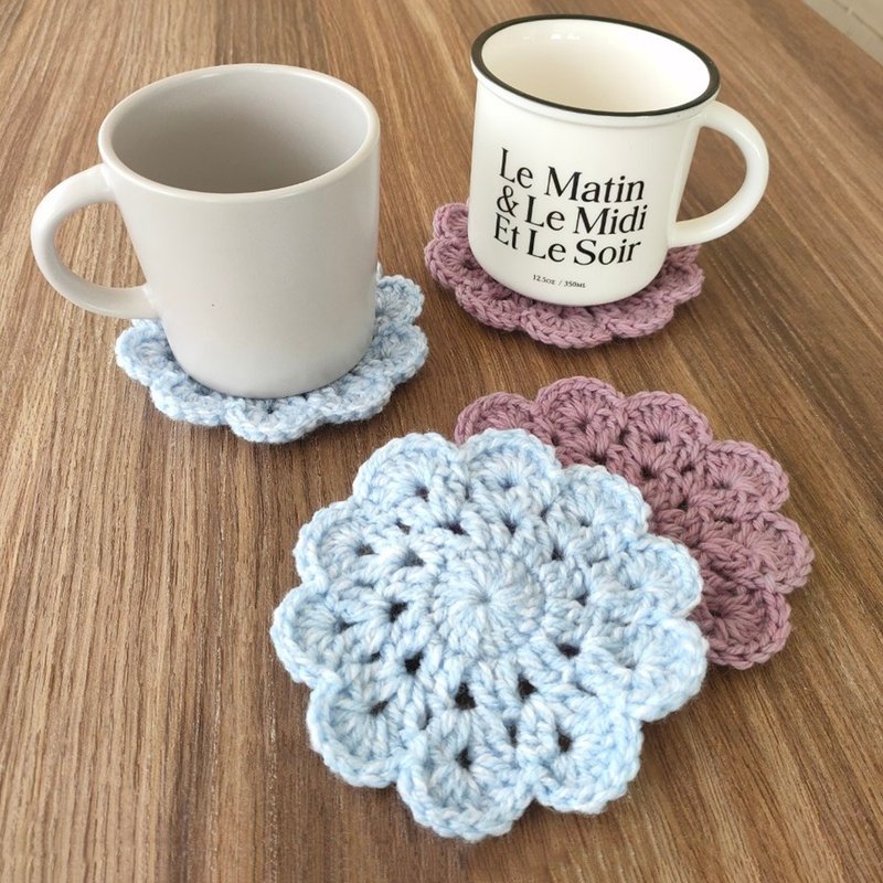 【毛线编织】成品 · 花花杯垫(复古杯垫) 鈎针杯垫 毛线杯垫 - 杯垫 - 棉．麻 多色