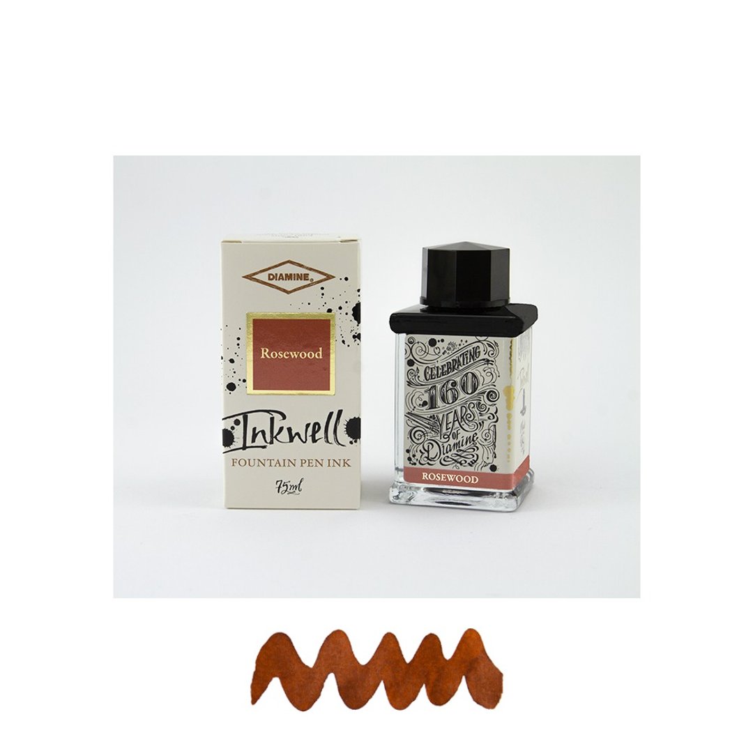 Diamine 160周年钢笔墨水 - 红木 - 75ml - 墨水 - 玻璃 咖啡色
