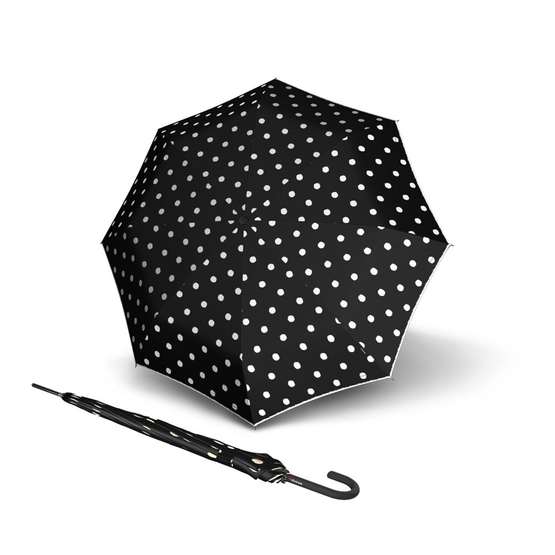 【Knirps德国红点伞】T.760 直立式自动伞-Dot Art Black - 雨伞/雨衣 - 聚酯纤维 黑色