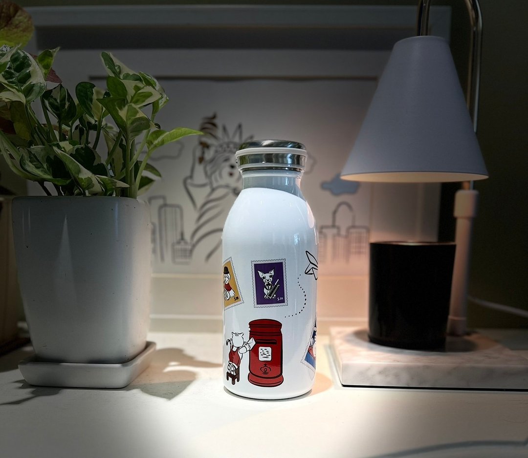 Q Family-邮票-牛奶罐保温瓶 - 保温瓶/保温杯 - 不锈钢 白色