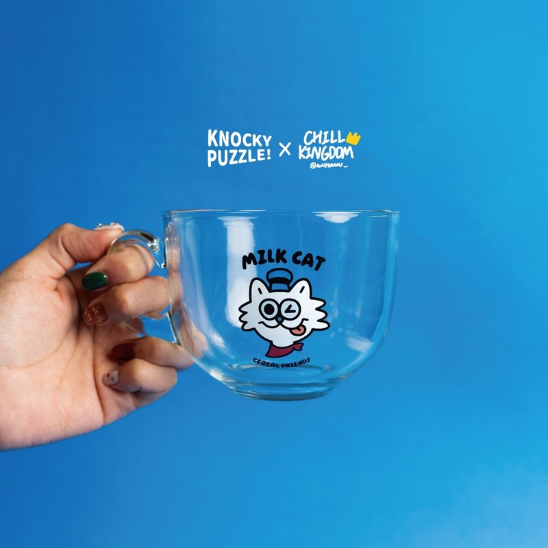 Willsann 联名款【牛奶猫】麦片杯 - 玻璃杯 - 玻璃 透明