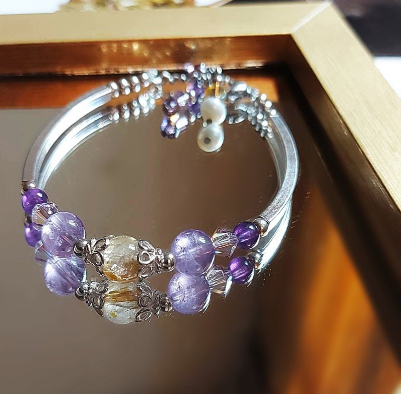 魔法星球//紫水晶 /生命灵数水晶 /能量石 - 手链/手环 - 宝石 紫色