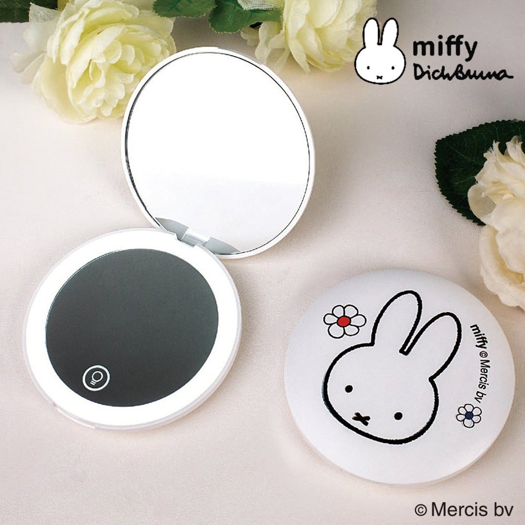 MIPOW Miffy 充电式 LED 灯化妆镜 - 彩妆刷具/镜子/梳子 - 塑料 白色