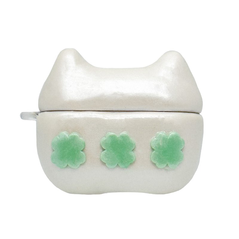 三叶草猫空气荚盒 - 耳机 - 粘土 白色