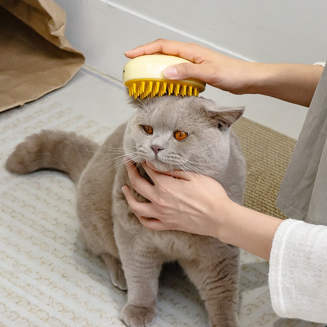 NEW! 奥本宠物喷雾干洗澡梳 CT-33 /猫咪、大龄宠物 简单清洁 - 清洁/美容 - 防水材质 黄色