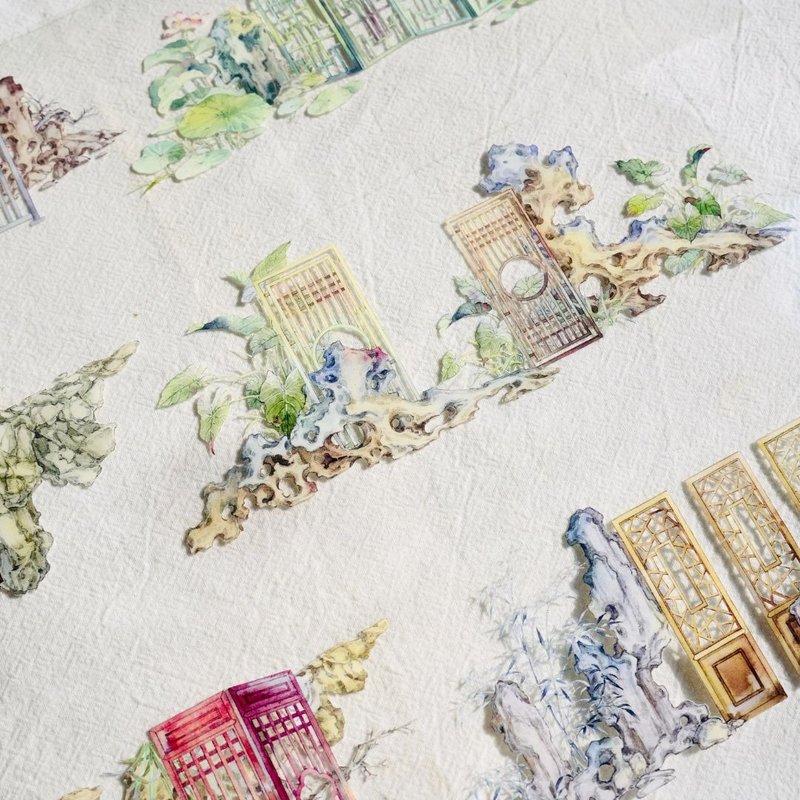 玉嶂疊疊 PET 膠帶 5米卷 - 纸胶带 - 其他材质 