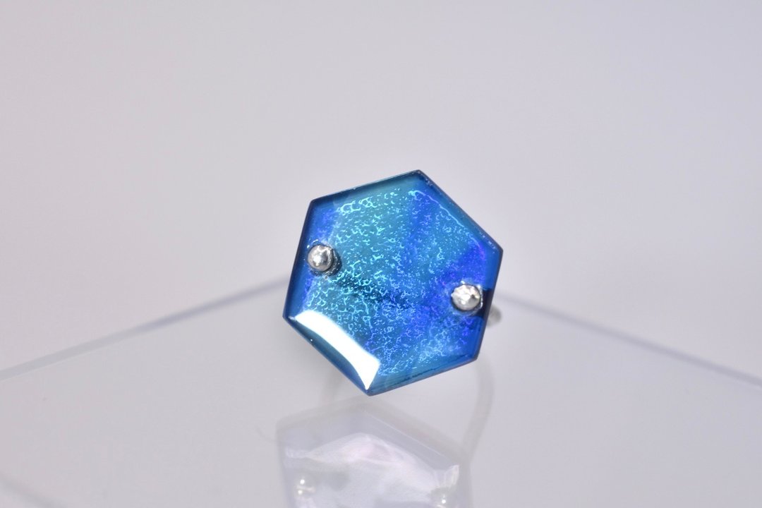 Glass Armor Ring Ocean - 戒指 - 玻璃 蓝色