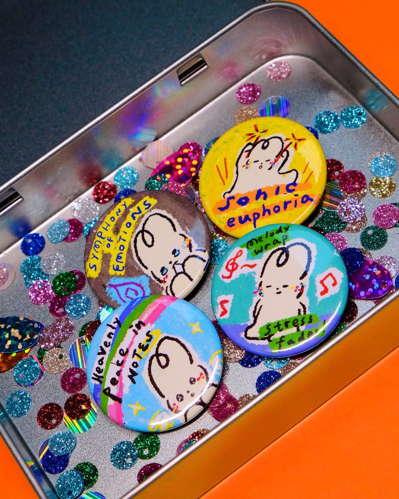 Shuku Mood Swing 兔子徽章 | Badge | Pin - 徽章/别针 - 其他金属 多色