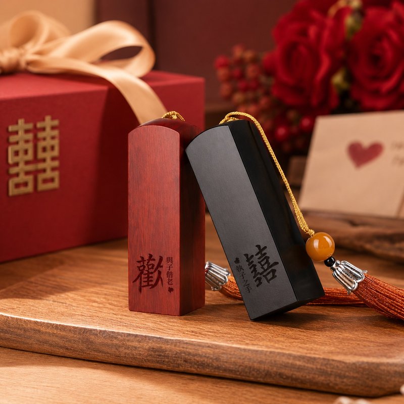定制化 结婚印章刻章 姓名印章 情侣/结婚纪念 - 印章/印台 - 木头 
