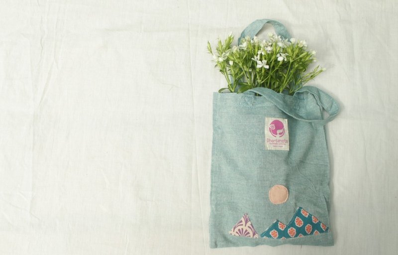 山月袋 (中) moon bag (M) - 手提包/手提袋 - 棉．麻 多色