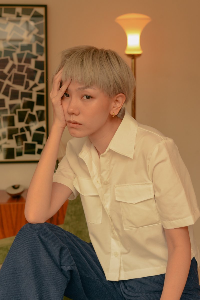 Highestjump BubbleGum Shirt (White) - 女装衬衫 - 棉．麻 白色